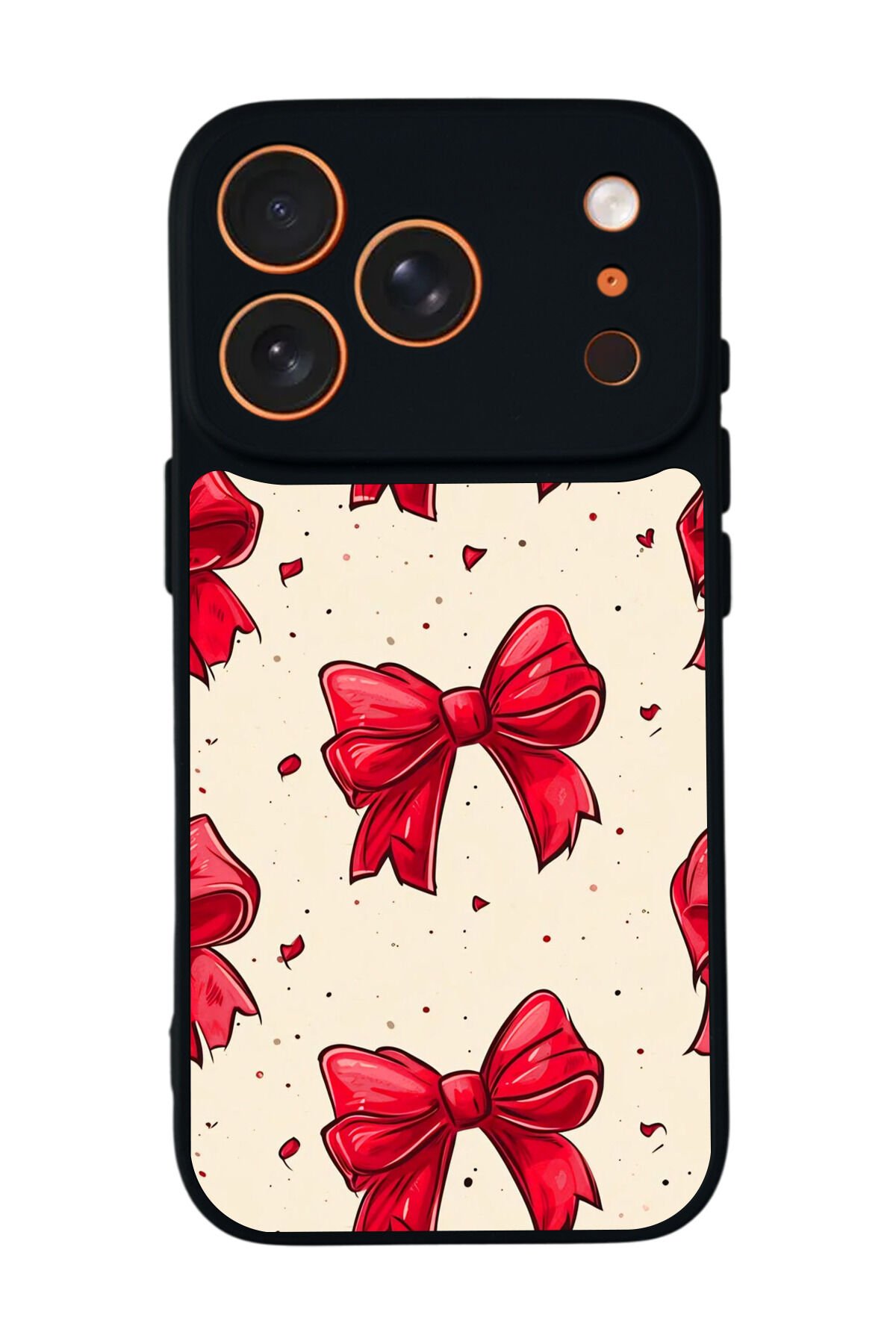 iPhone 17 Pro Uyumlu Kurdele Tasarımlı Glossy Premium Kılıf
