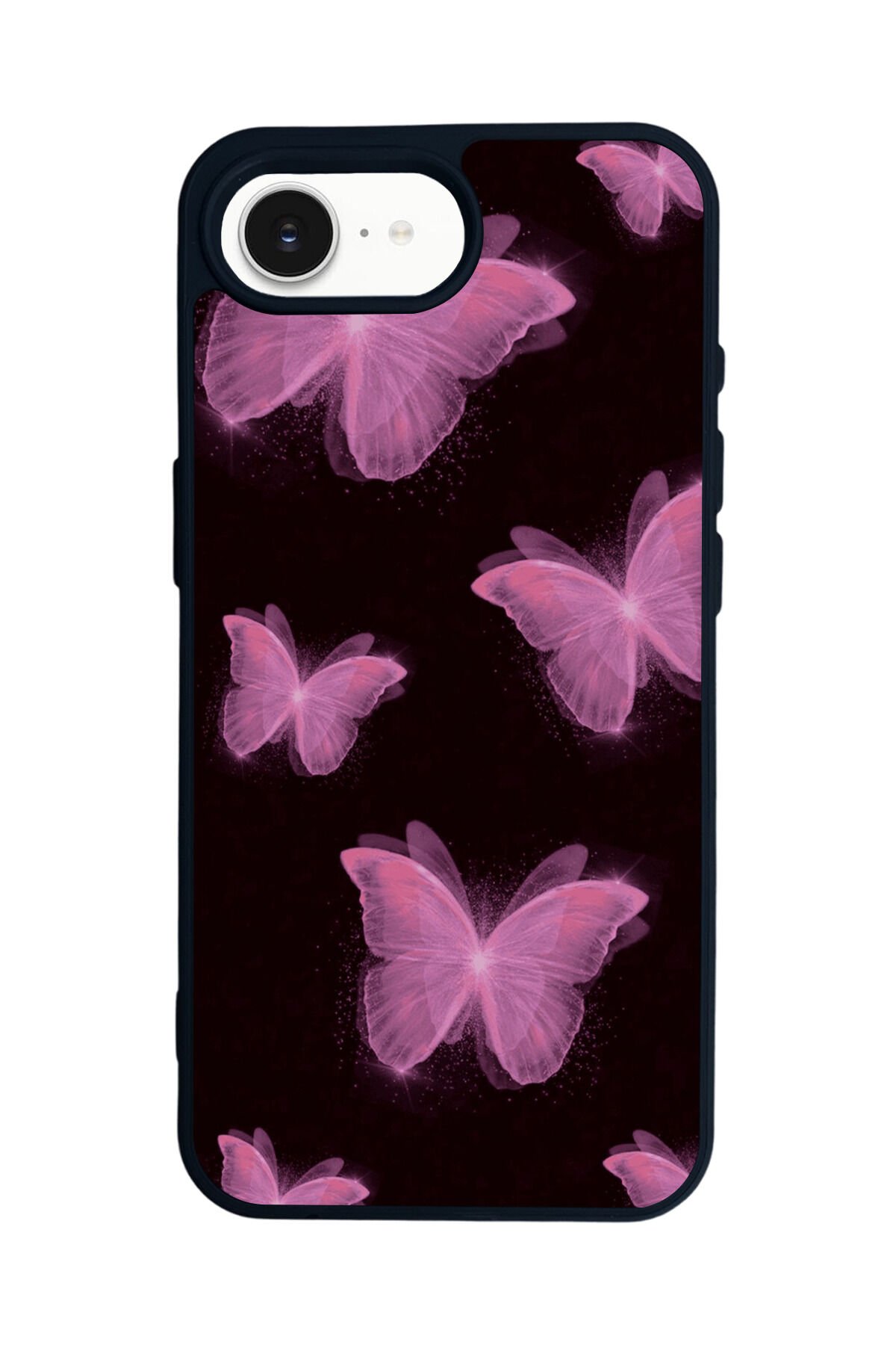 iPhone 16E Uyumlu Kelebek Tasarımlı Glossy Premium Kılıf