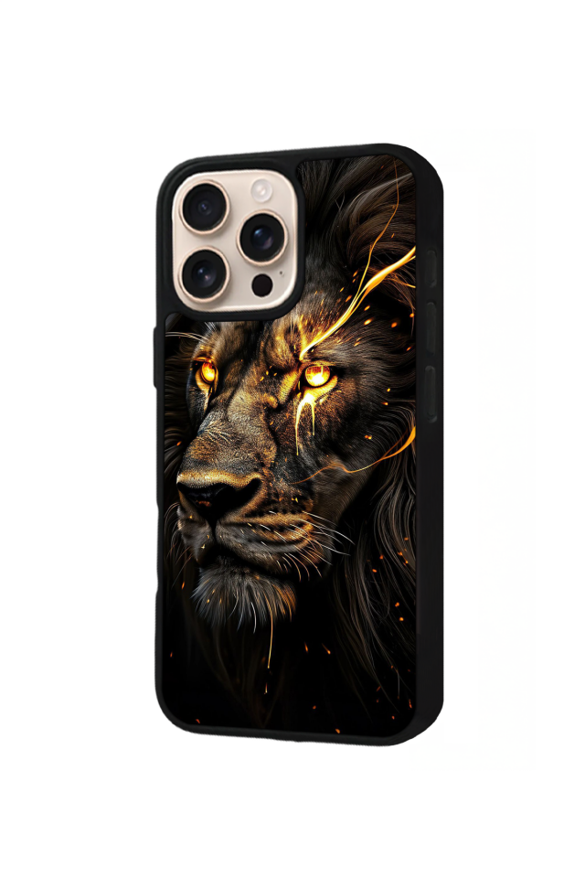 iPhone 15 Pro Uyumlu Aslan Tasarımlı Glossy Premium Kılıf