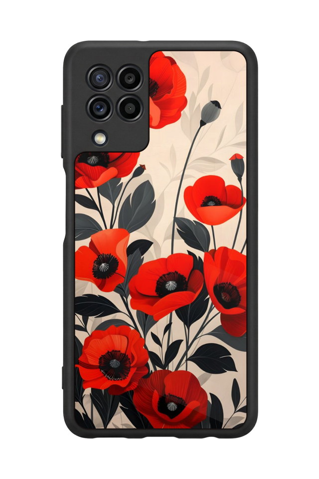 Samsung Galaxy M22 Uyumlu Floral Tasarımlı Glossy Premium Kılıf