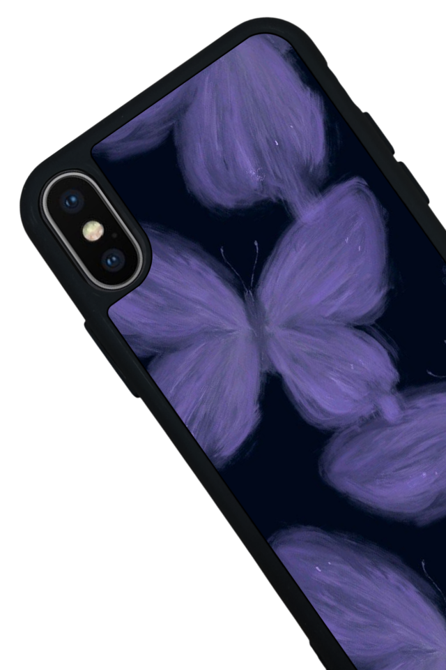 iPhone X/ XS Uyumlu Kelebek Tasarımlı Glossy Premium Kılıf