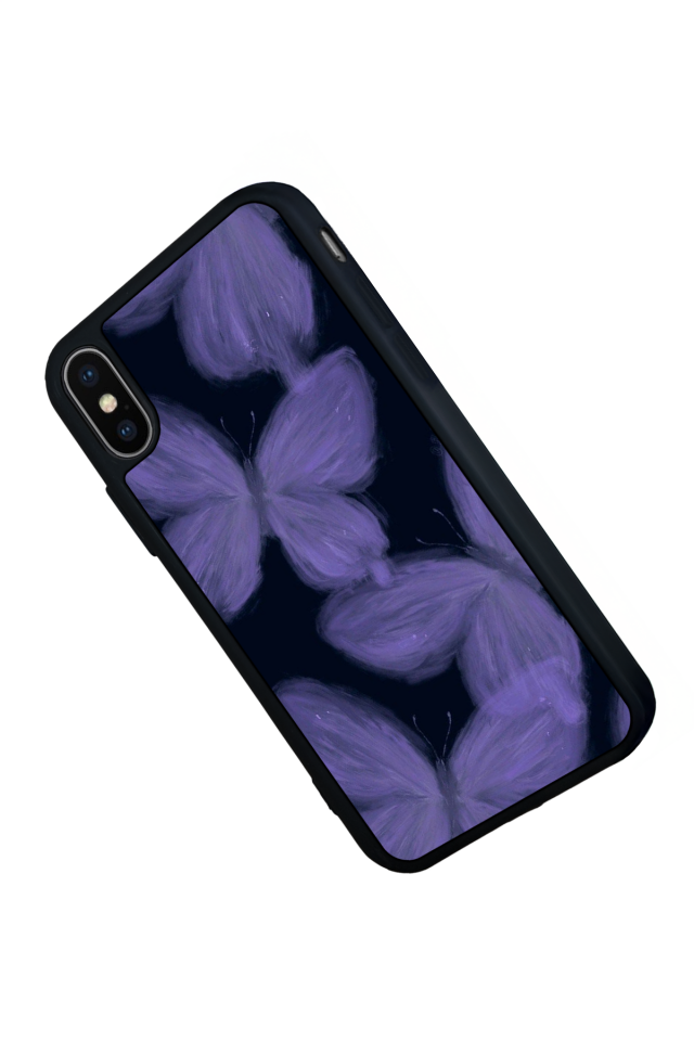 iPhone X/ XS Uyumlu Kelebek Tasarımlı Glossy Premium Kılıf