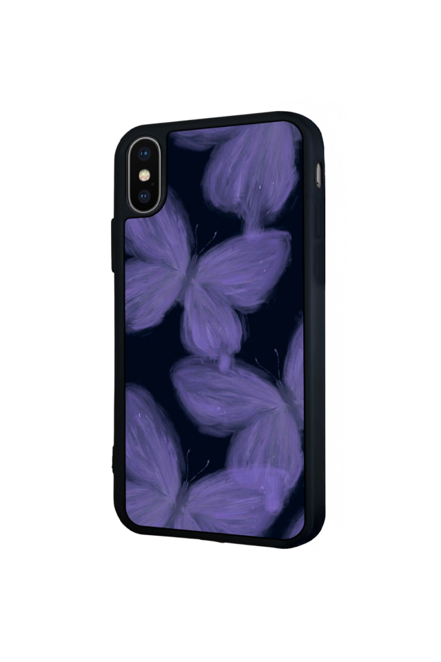 iPhone X/ XS Uyumlu Kelebek Tasarımlı Glossy Premium Kılıf