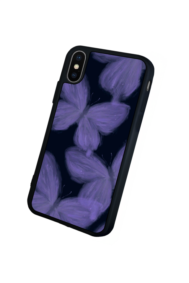 iPhone X/ XS Uyumlu Kelebek Tasarımlı Glossy Premium Kılıf