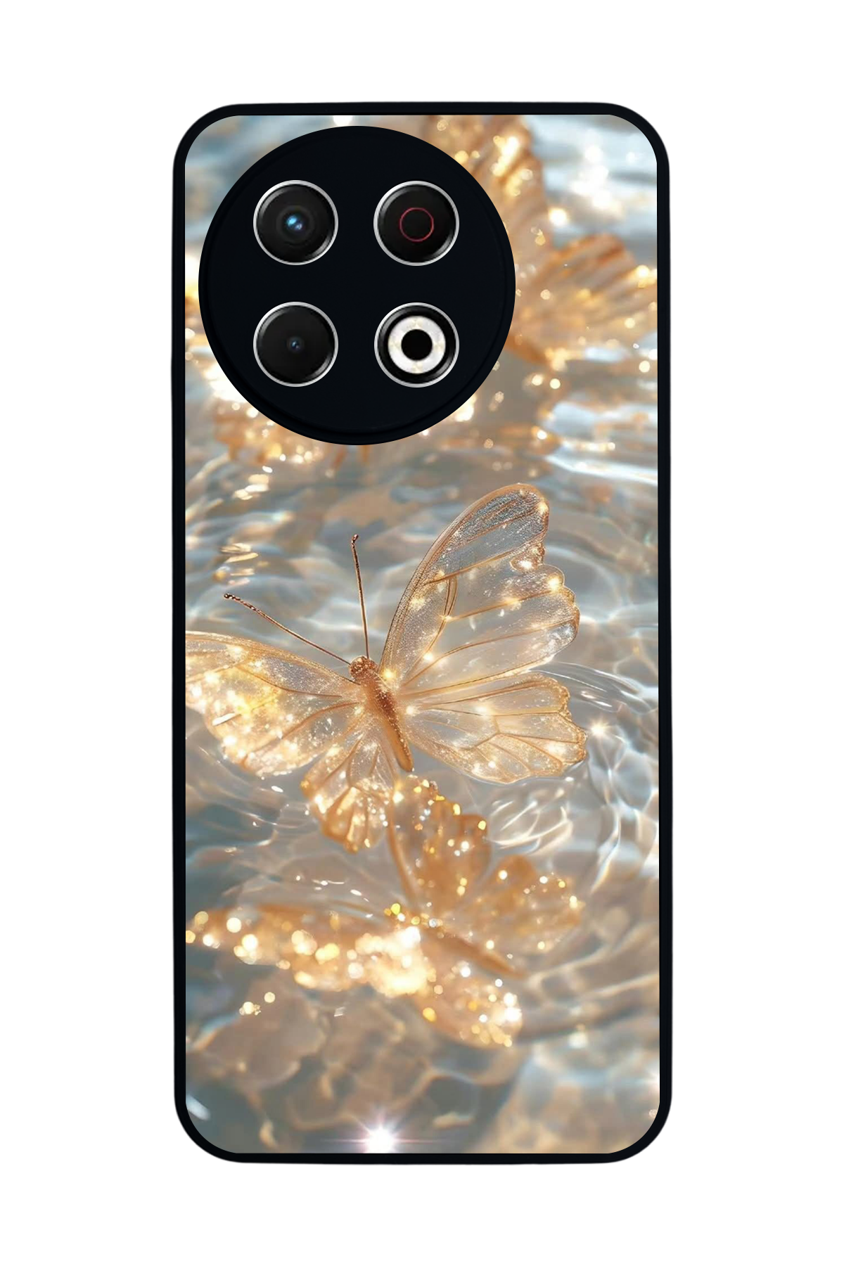 Tecno Spark 30 Pro Uyumlu Kelebek Tasarımlı Glossy Premium Kılıf