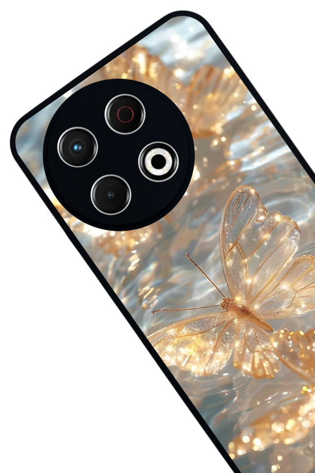 Tecno Spark 30 Pro Uyumlu Kelebek Tasarımlı Glossy Premium Kılıf
