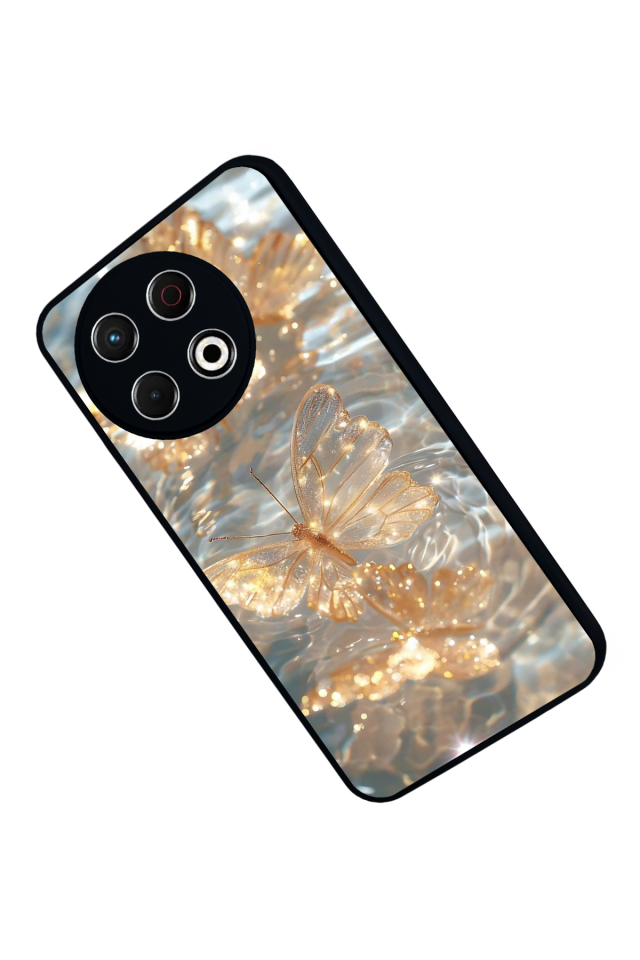 Tecno Spark 30 Pro Uyumlu Kelebek Tasarımlı Glossy Premium Kılıf