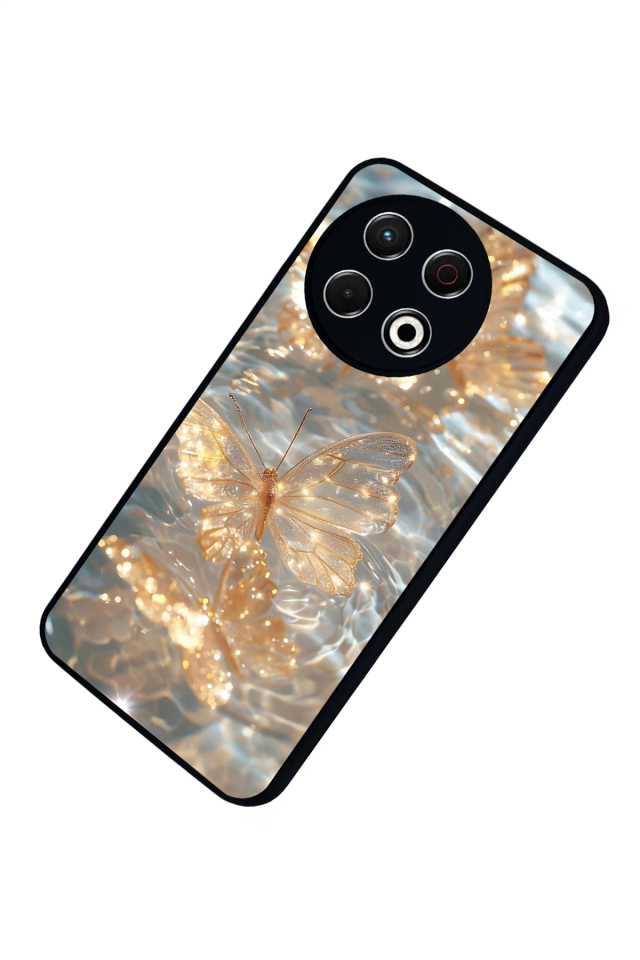 Tecno Spark 30 Pro Uyumlu Kelebek Tasarımlı Glossy Premium Kılıf