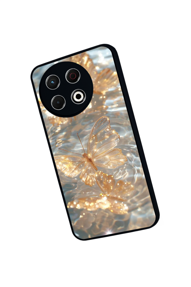 Tecno Spark 30 Pro Uyumlu Kelebek Tasarımlı Glossy Premium Kılıf