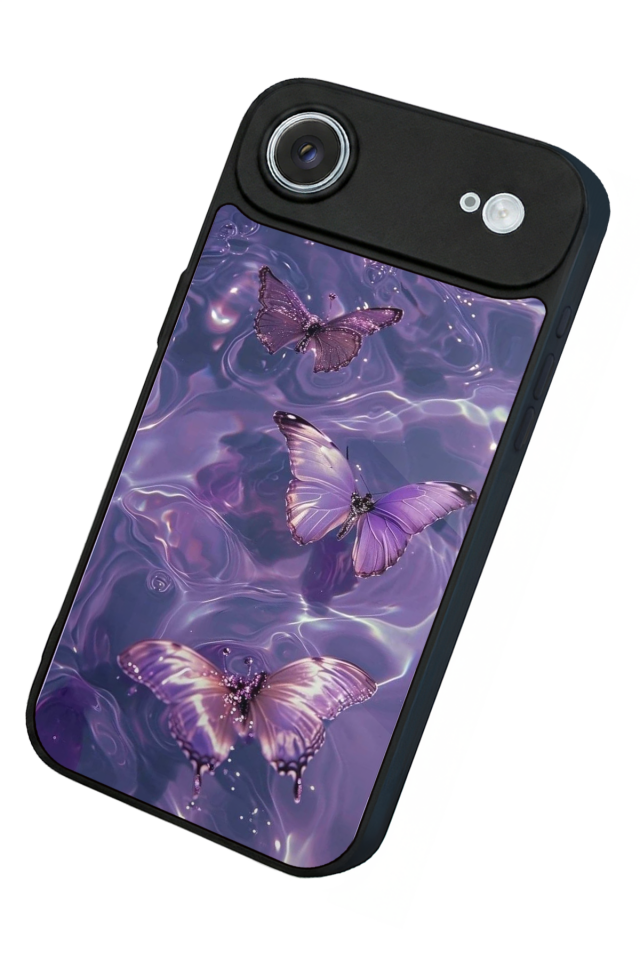 iPhone 17 Air Uyumlu Kelebek Tasarımlı Glossy Premium Kılıf