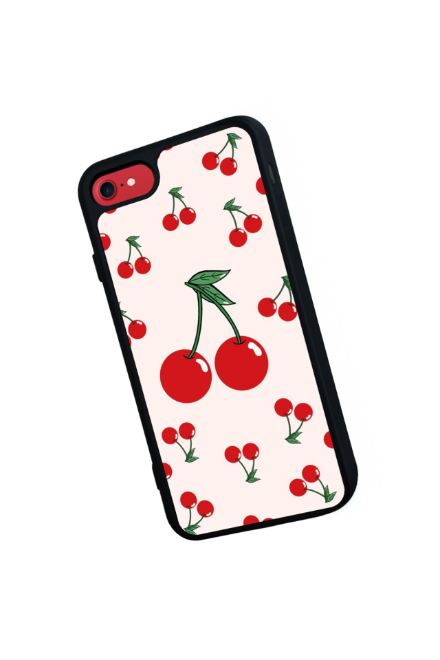 iPhone SE Uyumlu Kiraz Tasarımlı Glossy Premium Kılıf