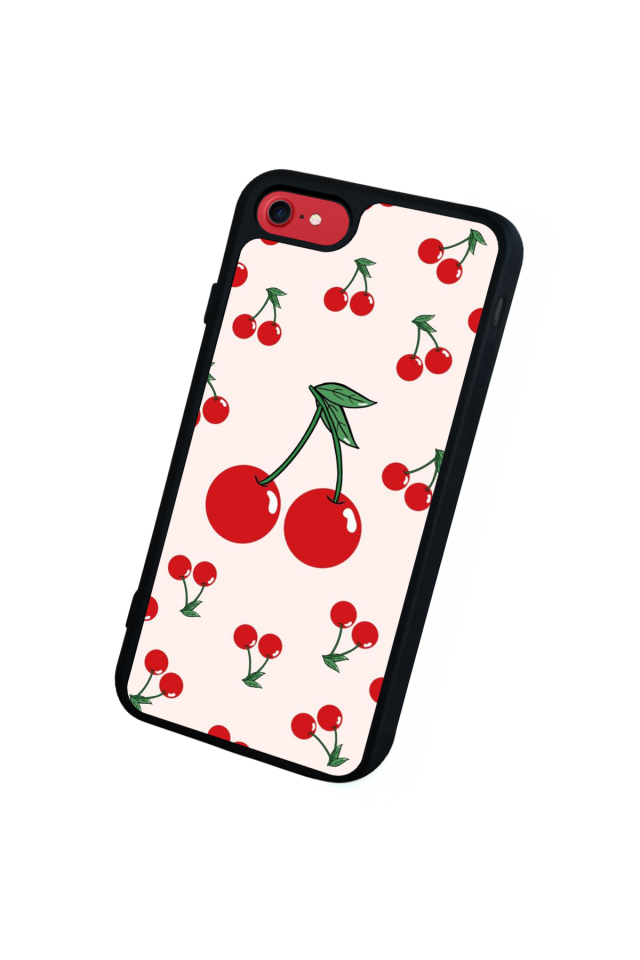 iPhone SE Uyumlu Kiraz Tasarımlı Glossy Premium Kılıf