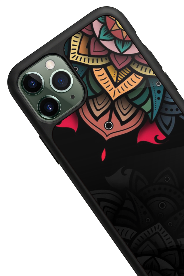 iPhone 11 Pro Max Uyumlu Mandala Tasarımlı Glossy Premium Kılıf