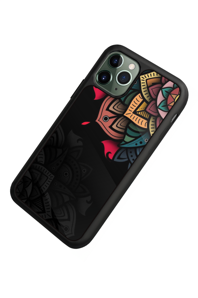 iPhone 11 Pro Max Uyumlu Mandala Tasarımlı Glossy Premium Kılıf