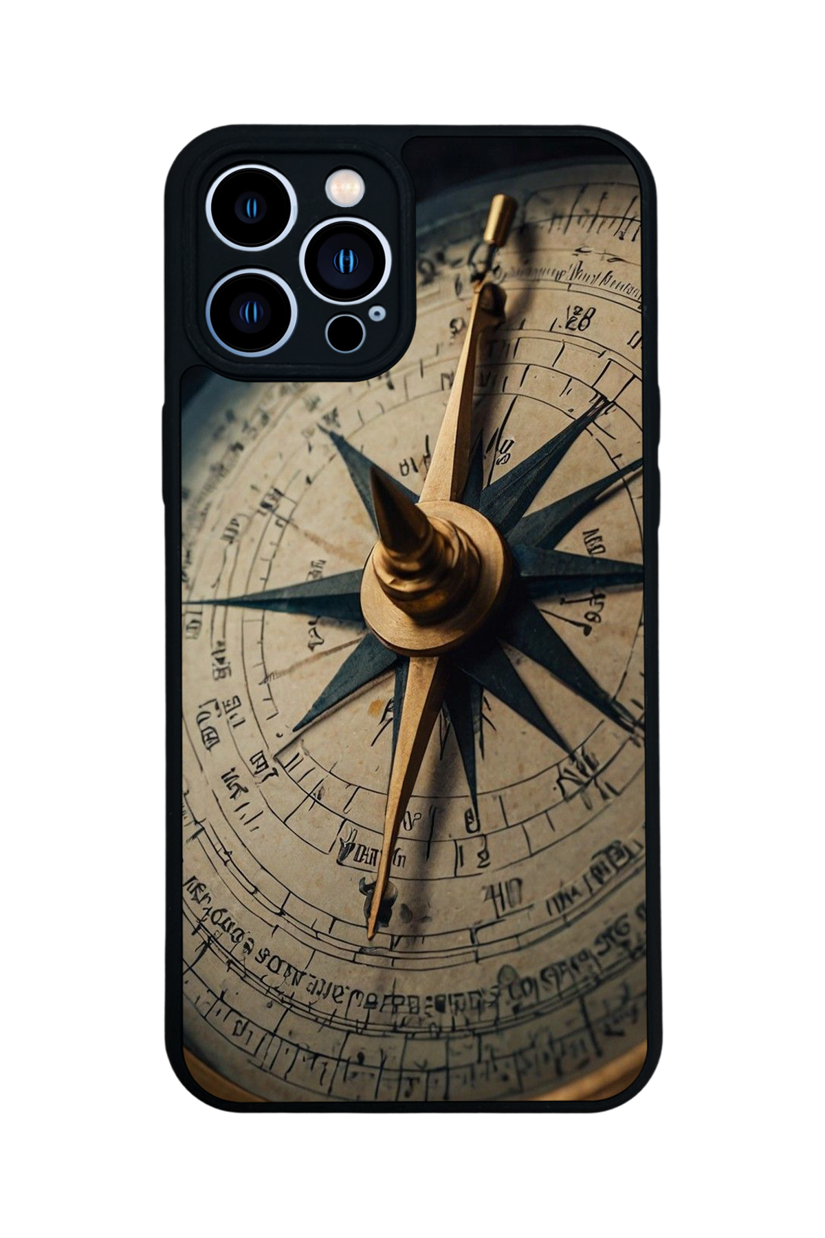 iPhone 13 Pro Max Uyumlu Pusula Tasarımlı Glossy Premium Kılıf