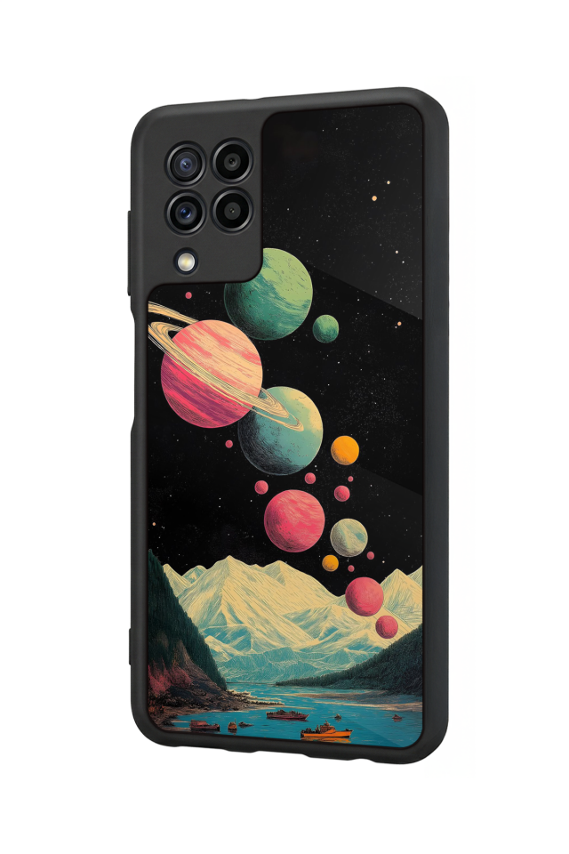 Samsung Galaxy M32 Uyumlu Uzay Tasarımlı Glossy Premium Kılıf