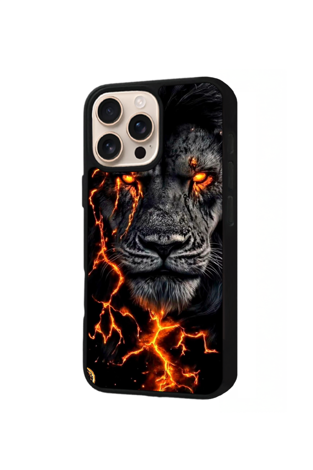 iPhone 15 Pro Uyumlu Aslan Tasarımlı Glossy Premium Kılıf