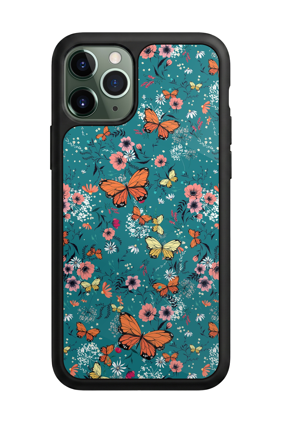 iPhone 11 Pro Uyumlu Floral Tasarımlı Glossy Premium Kılıf