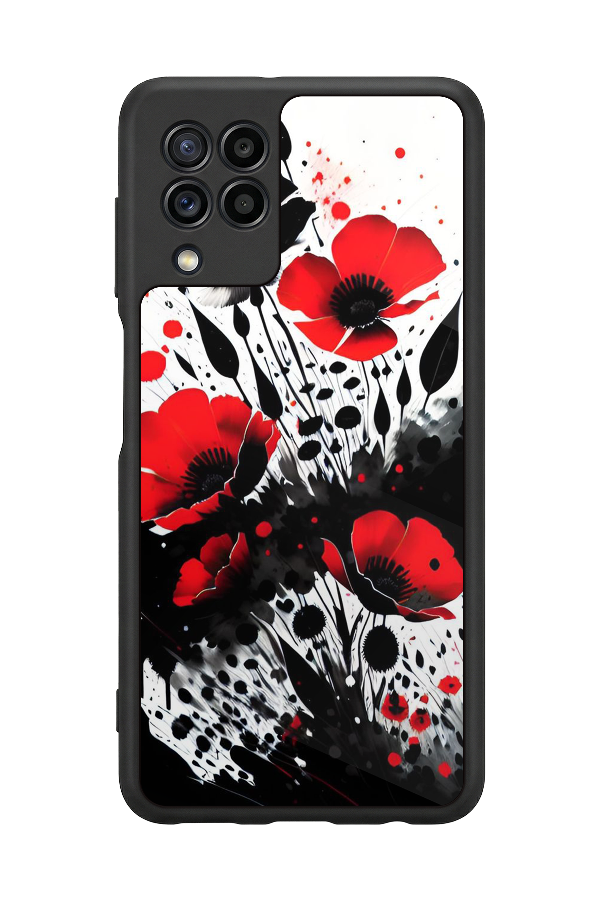 Samsung Galaxy M22 Uyumlu Floral Tasarımlı Glossy Premium Kılıf