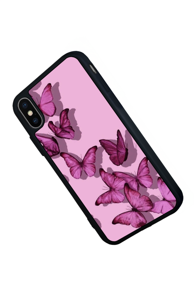 iPhone X/ XS Uyumlu Kelebek Tasarımlı Glossy Premium Kılıf