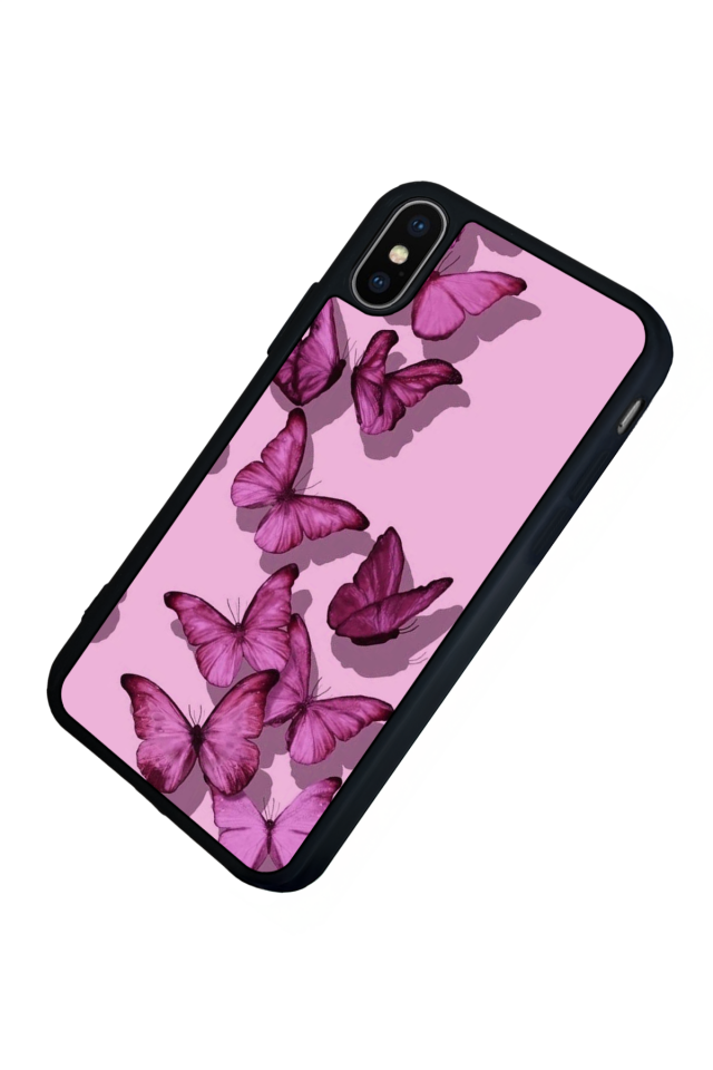 iPhone X/ XS Uyumlu Kelebek Tasarımlı Glossy Premium Kılıf