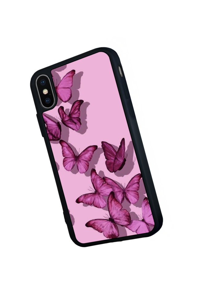 iPhone X/ XS Uyumlu Kelebek Tasarımlı Glossy Premium Kılıf