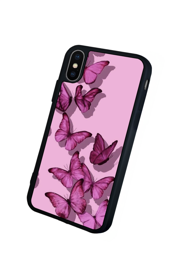 iPhone X/ XS Uyumlu Kelebek Tasarımlı Glossy Premium Kılıf