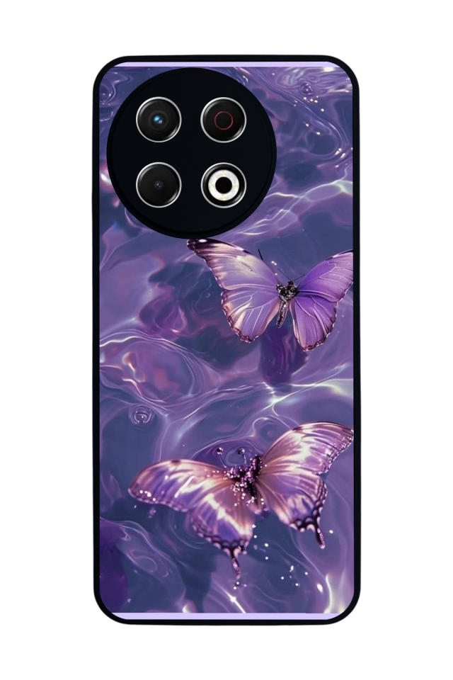 Tecno Spark 30 Pro Uyumlu Kelebek Tasarımlı Glossy Premium Kılıf