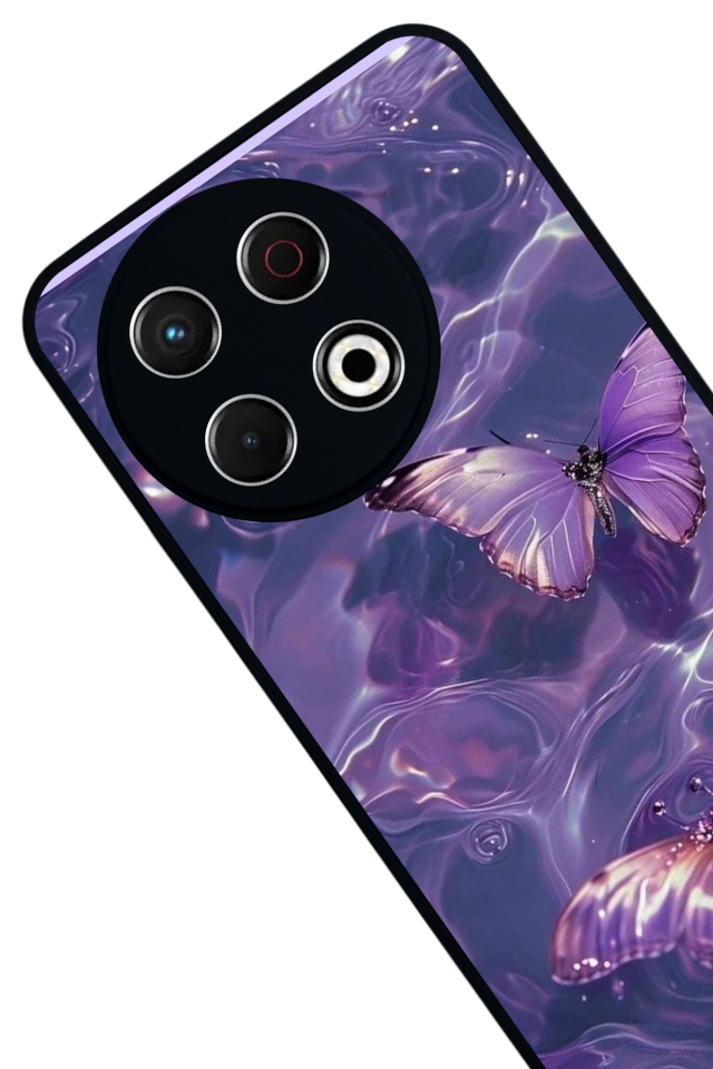 Tecno Spark 30 Pro Uyumlu Kelebek Tasarımlı Glossy Premium Kılıf