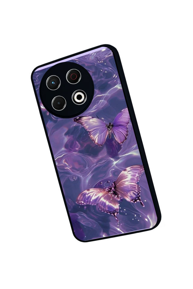 Tecno Spark 30 Pro Uyumlu Kelebek Tasarımlı Glossy Premium Kılıf