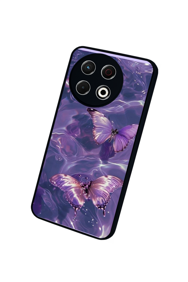 Tecno Spark 30 Pro Uyumlu Kelebek Tasarımlı Glossy Premium Kılıf