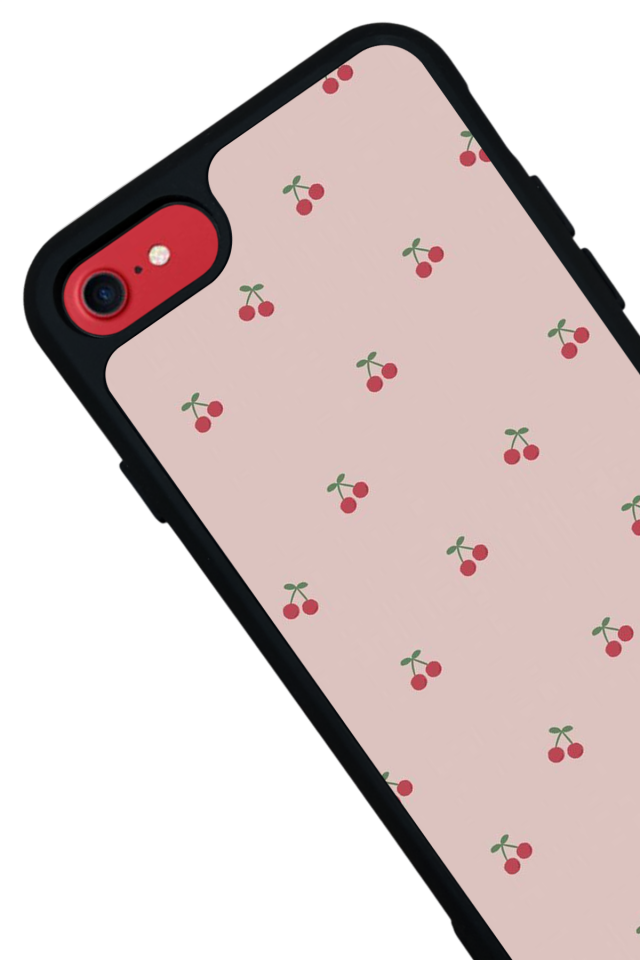iPhone SE Uyumlu Kiraz Tasarımlı Glossy Premium Kılıf