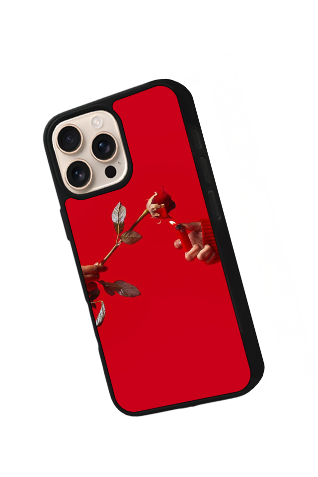 iPhone 15 Pro Max Uyumlu Kirmizi Tasarımlı Glossy Premium Kılıf