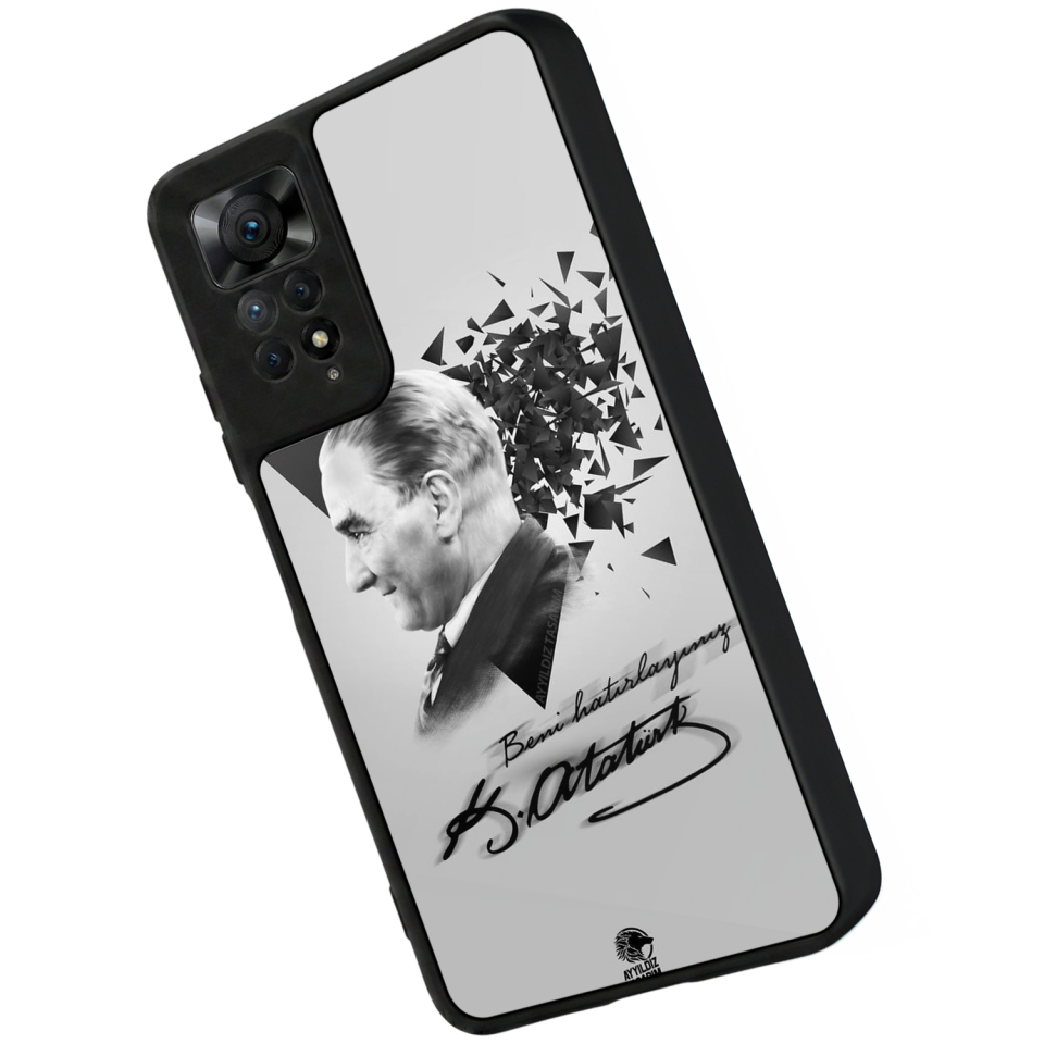 Xiaomi Redmi Note 11 Pro Uyumlu Mustafa Kemal Ataturk Tasarımlı Glossy Premium Kılıf