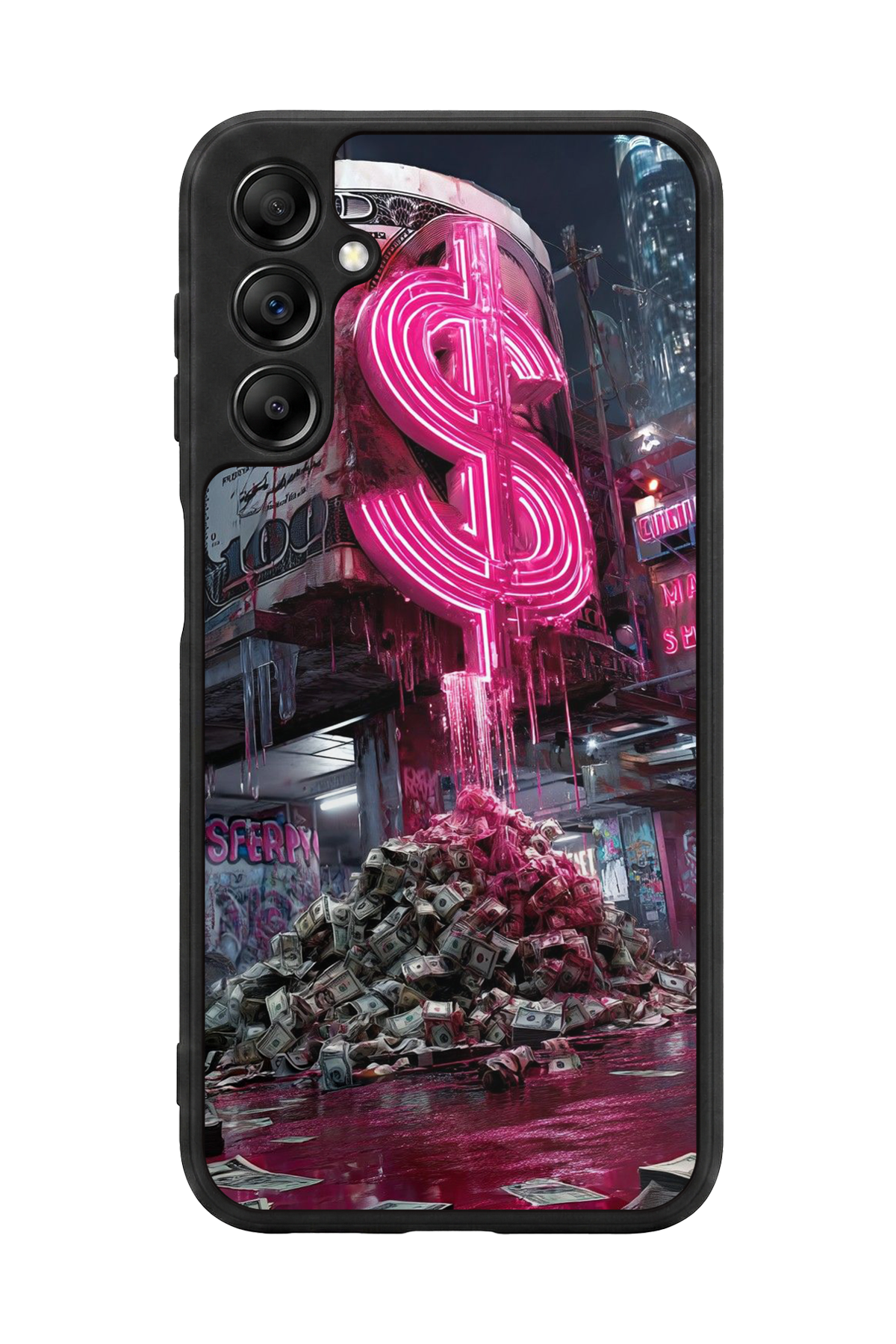 Samsung Galaxy A14 Uyumlu Para Tasarımlı Glossy Premium Kılıf