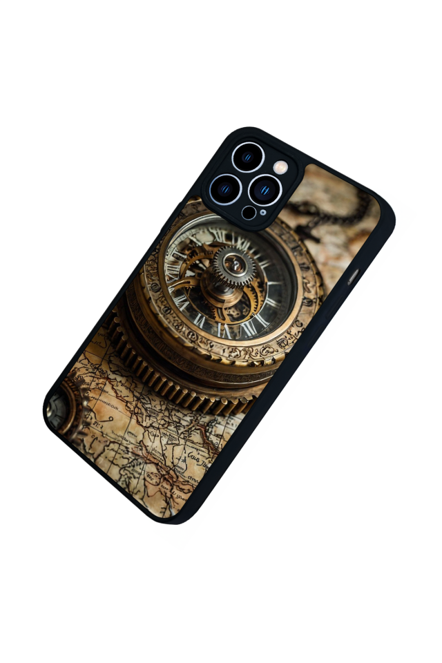 iPhone 13 Pro Max Uyumlu Pusula Tasarımlı Glossy Premium Kılıf
