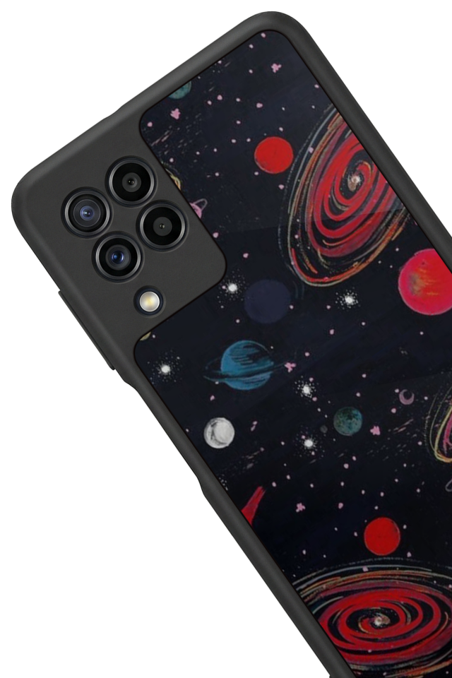 Samsung Galaxy M32 Uyumlu Uzay Tasarımlı Glossy Premium Kılıf