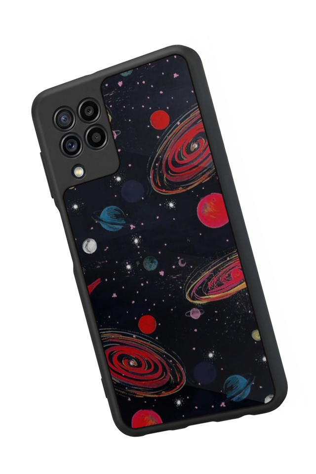 Samsung Galaxy M32 Uyumlu Uzay Tasarımlı Glossy Premium Kılıf