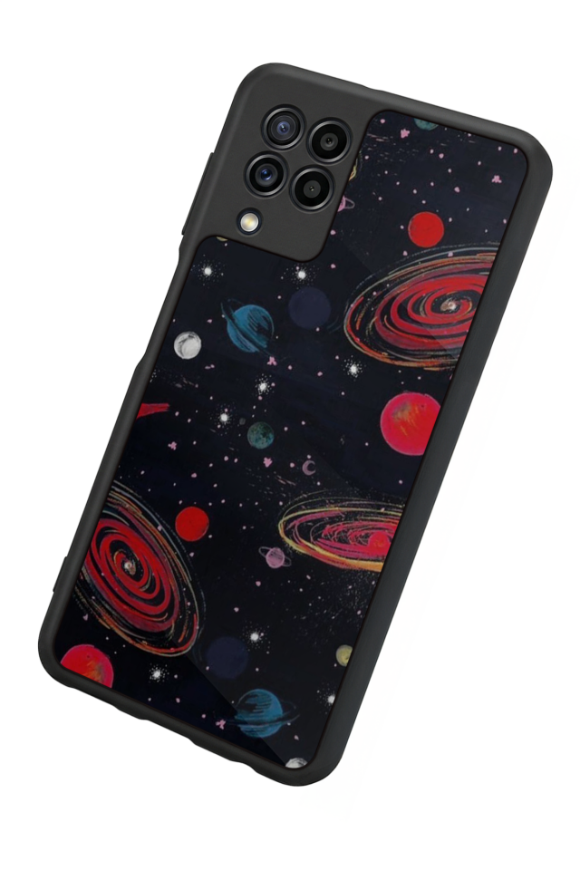 Samsung Galaxy M32 Uyumlu Uzay Tasarımlı Glossy Premium Kılıf