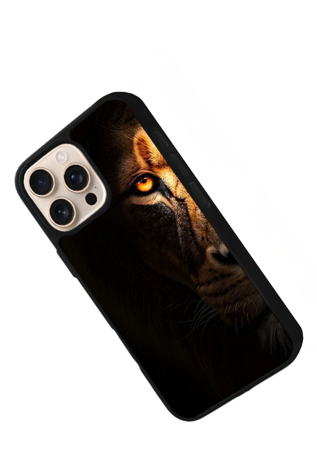iPhone 15 Pro Uyumlu Aslan Tasarımlı Glossy Premium Kılıf