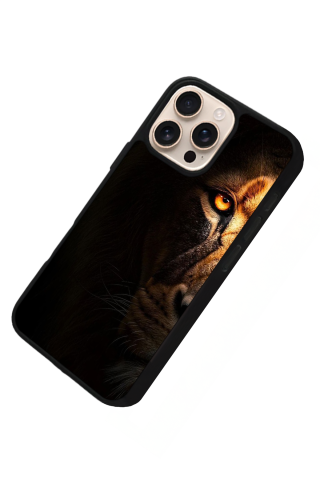 iPhone 15 Pro Uyumlu Aslan Tasarımlı Glossy Premium Kılıf