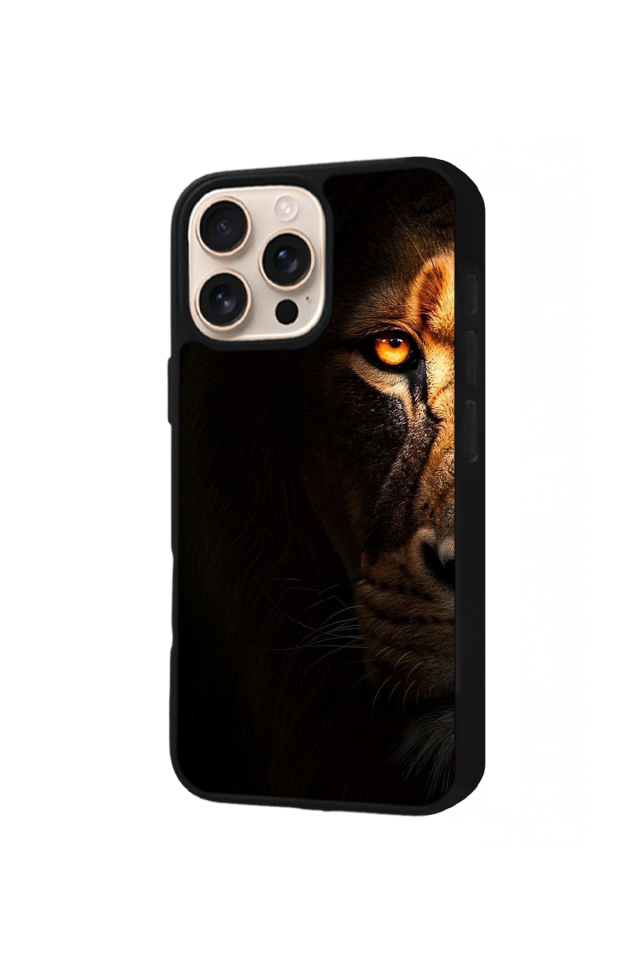 iPhone 15 Pro Uyumlu Aslan Tasarımlı Glossy Premium Kılıf