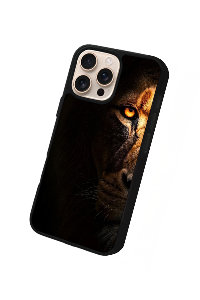 iPhone 15 Pro Uyumlu Aslan Tasarımlı Glossy Premium Kılıf
