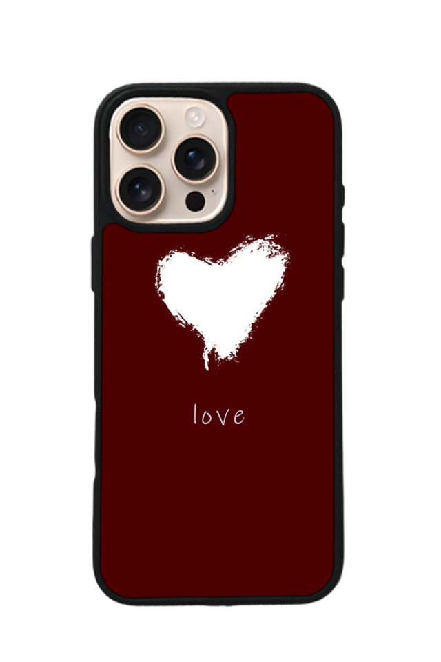 iPhone 16 Pro Uyumlu Kalp Love Tasarımlı Glossy Premium Kılıf