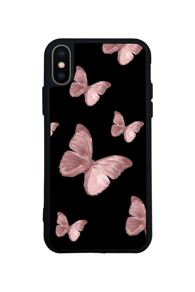 iPhone X/ XS Uyumlu Kelebek Tasarımlı Glossy Premium Kılıf