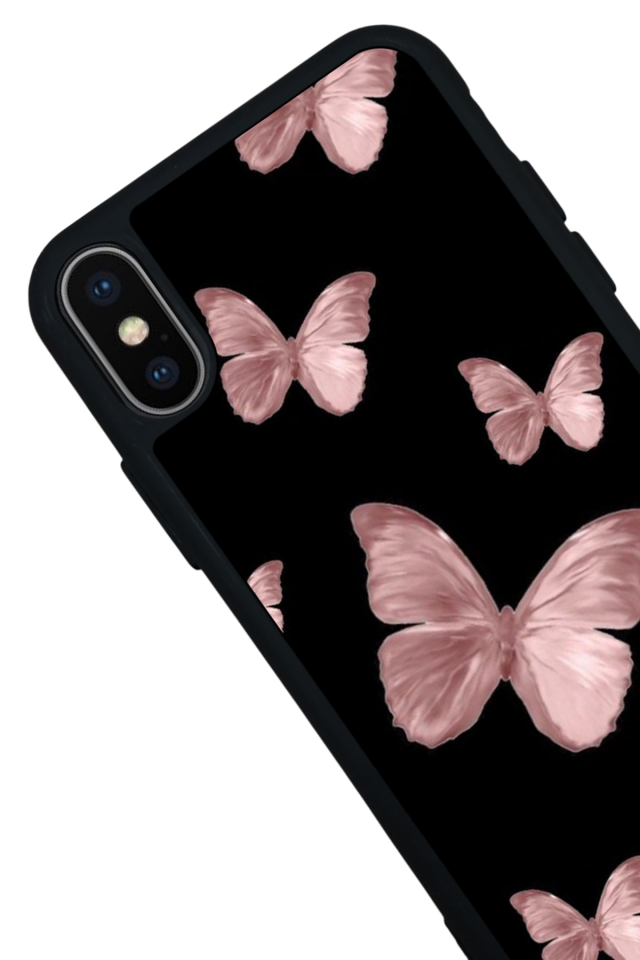 iPhone X/ XS Uyumlu Kelebek Tasarımlı Glossy Premium Kılıf
