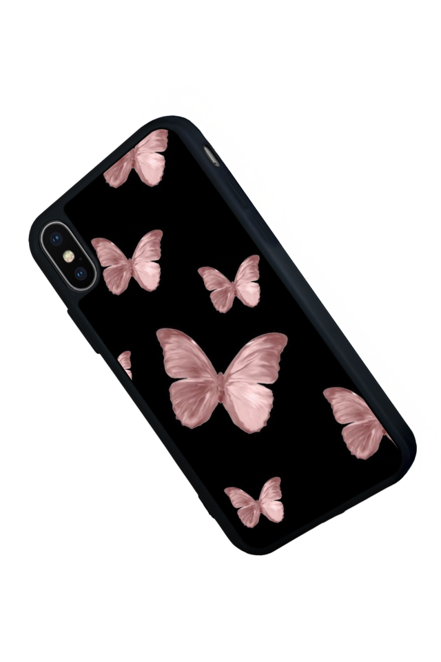 iPhone X/ XS Uyumlu Kelebek Tasarımlı Glossy Premium Kılıf