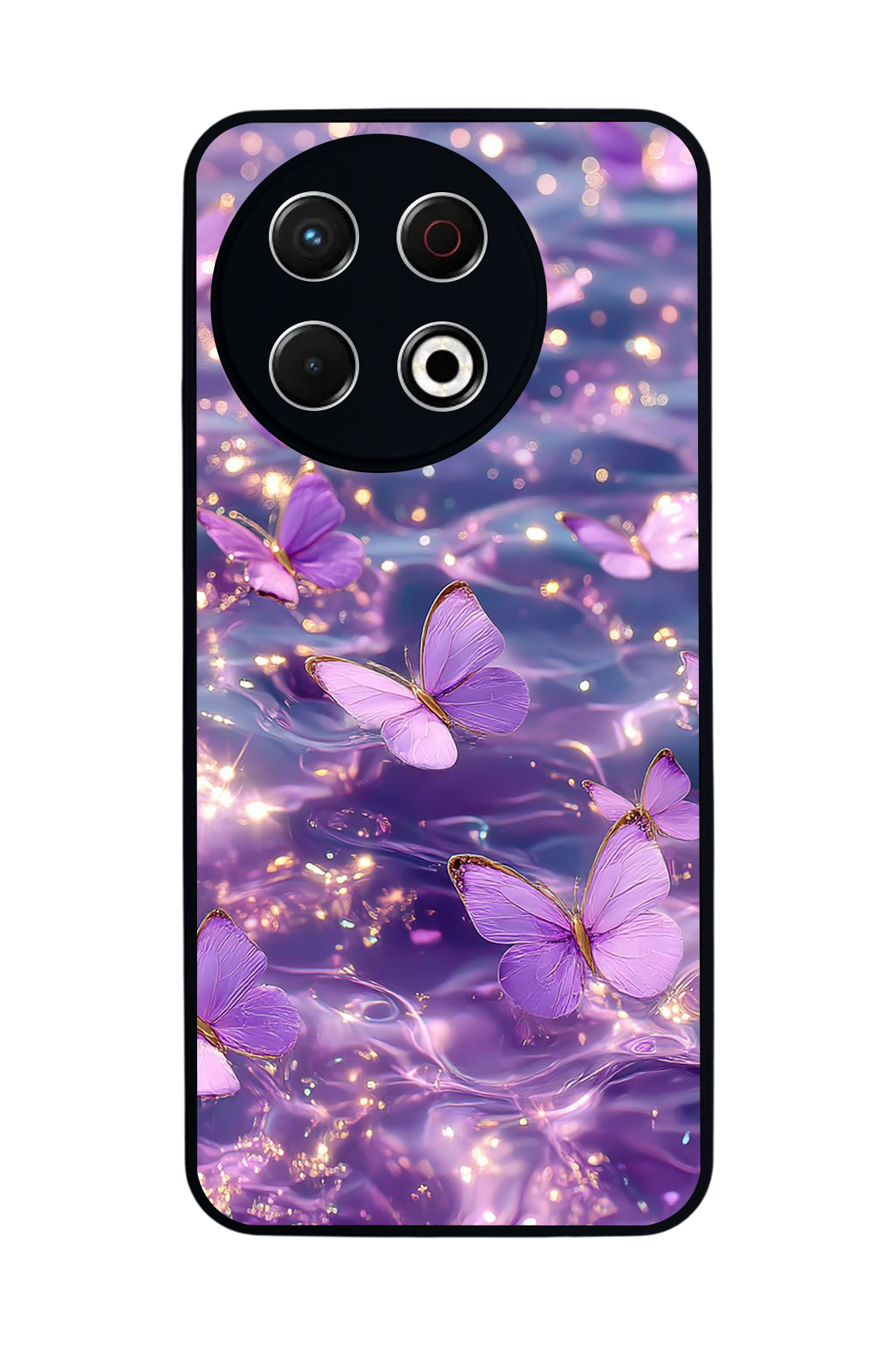 Tecno Spark 30 Pro Uyumlu Kelebek Tasarımlı Glossy Premium Kılıf