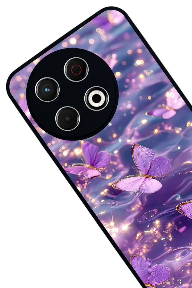 Tecno Spark 30 Pro Uyumlu Kelebek Tasarımlı Glossy Premium Kılıf