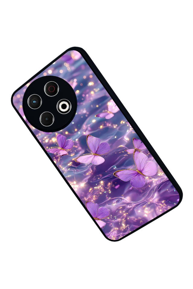 Tecno Spark 30 Pro Uyumlu Kelebek Tasarımlı Glossy Premium Kılıf